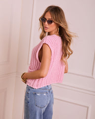 After Winter Sleeveless Ribbed Knit Sweater