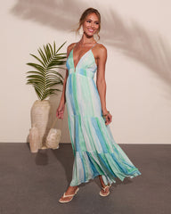 Amanah Geometric Print Maxi Dress