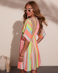 After Glow Muse Striped Abstract Mini Dress