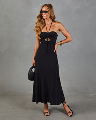 Balmy Breeze Cut Out Halter Neck Maxi Dress