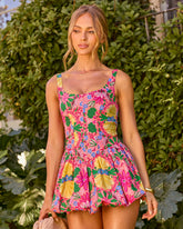Aperol Dreams Bubble Hem Romper