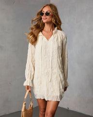 Autumn Stone Shift Chiffon Mini Dress