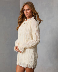 Autumn Stone Shift Chiffon Mini Dress