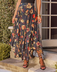 Autumn Fern Printed Midi Skirt
