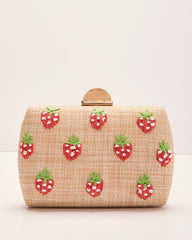 Berry Bliss Embroidered Strawberry Clutch
