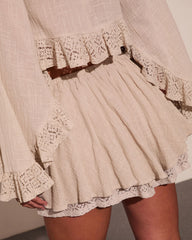 Airy Glow Drawstring Mini Skort