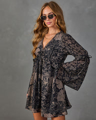 Autumn Rose Floral Mini Dress