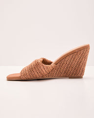 Arbella Raffia Wedge Mules