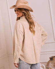 Airelle Faux Suede Button Down Top
