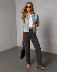 Abegail Printed Denim Jacket