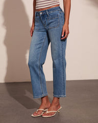 Anitta Stretch Mid Rise Straight Leg Jeans