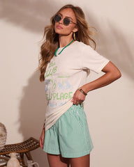 Beach Coastal Club Cotton Graphic Short Sleeve Tee