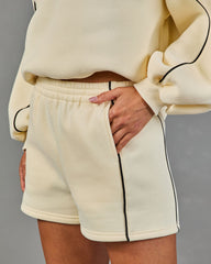 Balanced Living Contrast Piping Fleece Shorts