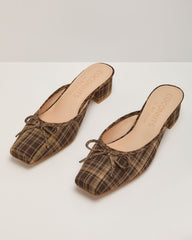 Audree Plaid Heel Mule