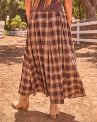 Adela Cotton Plaid Maxi Skirt