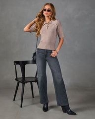 Bellmont Ribbed Knit Short Sleeve Sweater