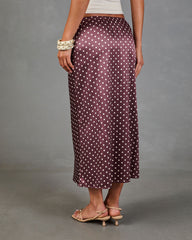 Alirah Satin Polka Dot Midi Skirt