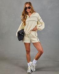 Balanced Living Contrast Piping Fleece Shorts