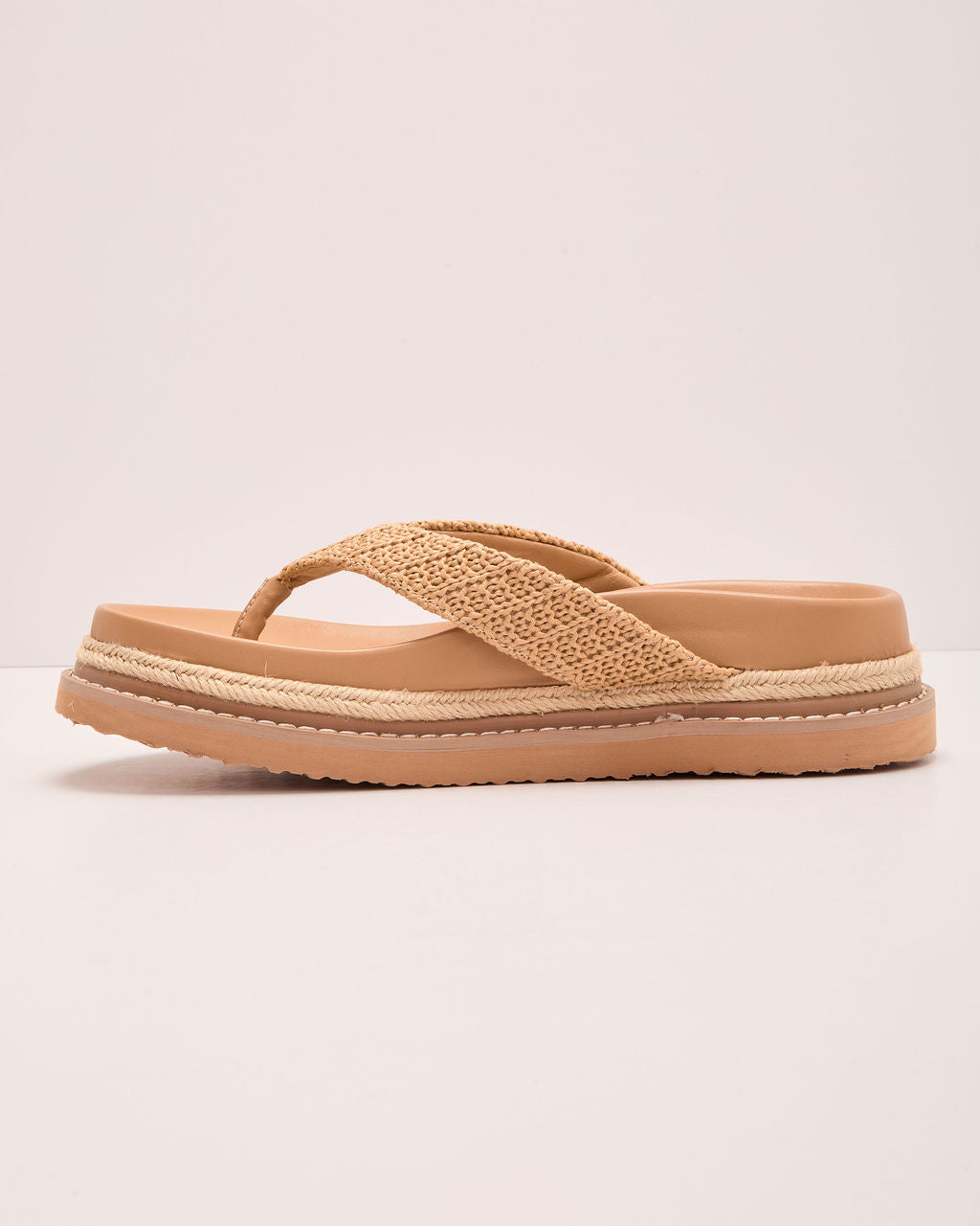 Beach Muse Raffia Thong Platform Sandals