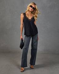 Afternoon Still Lace Trim Tank Top