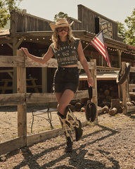 American Cowgirl Graphic Cotton Muscle Tee