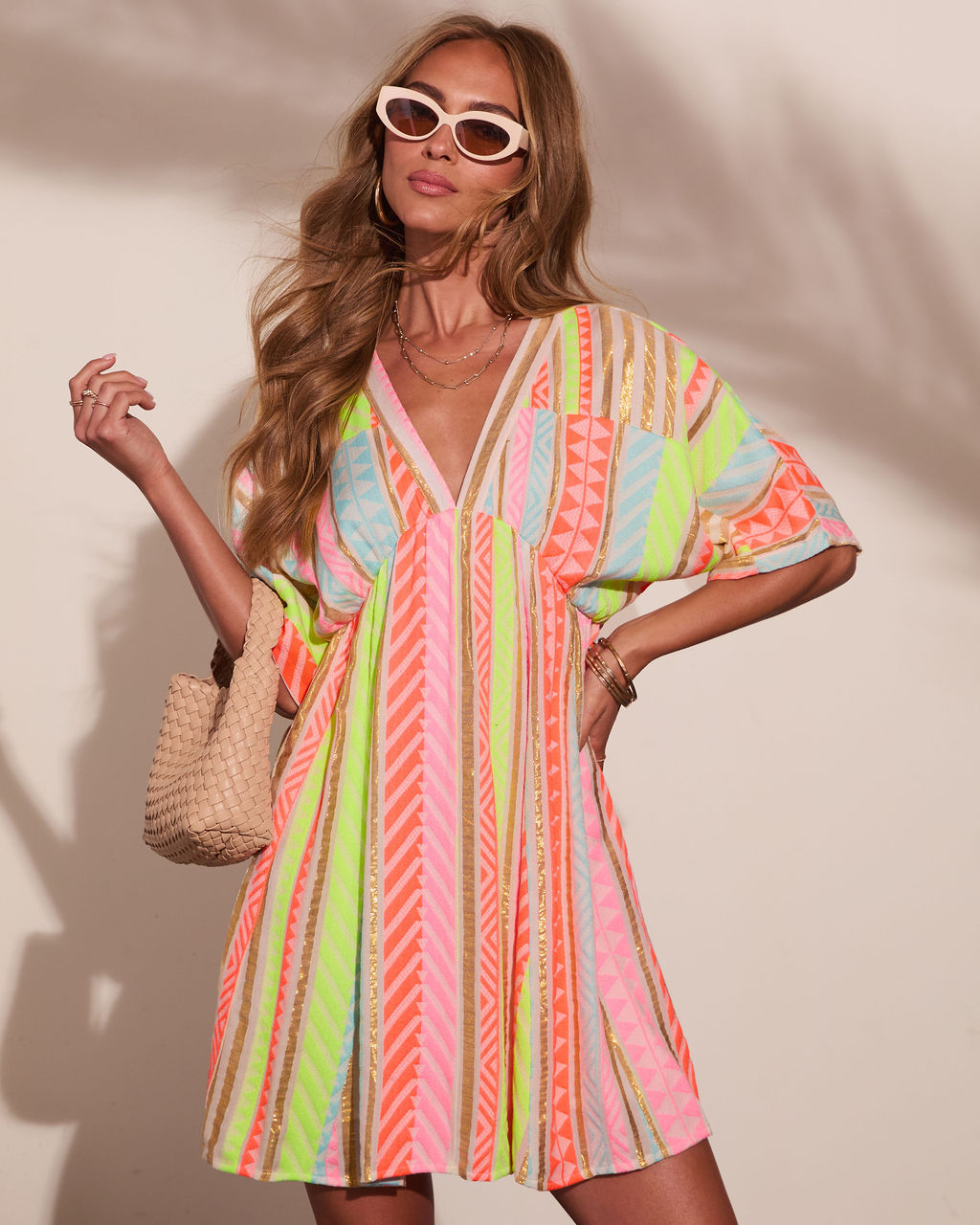 After Glow Muse Striped Abstract Mini Dress