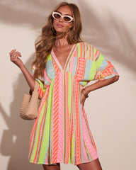 After Glow Muse Striped Abstract Mini Dress