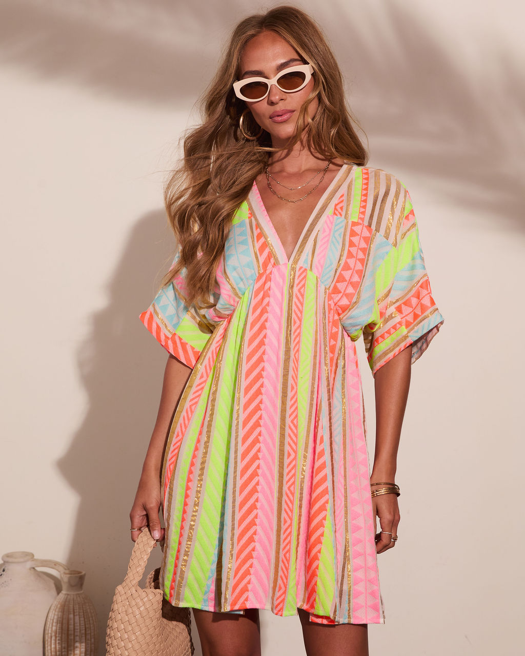 After Glow Muse Striped Abstract Mini Dress