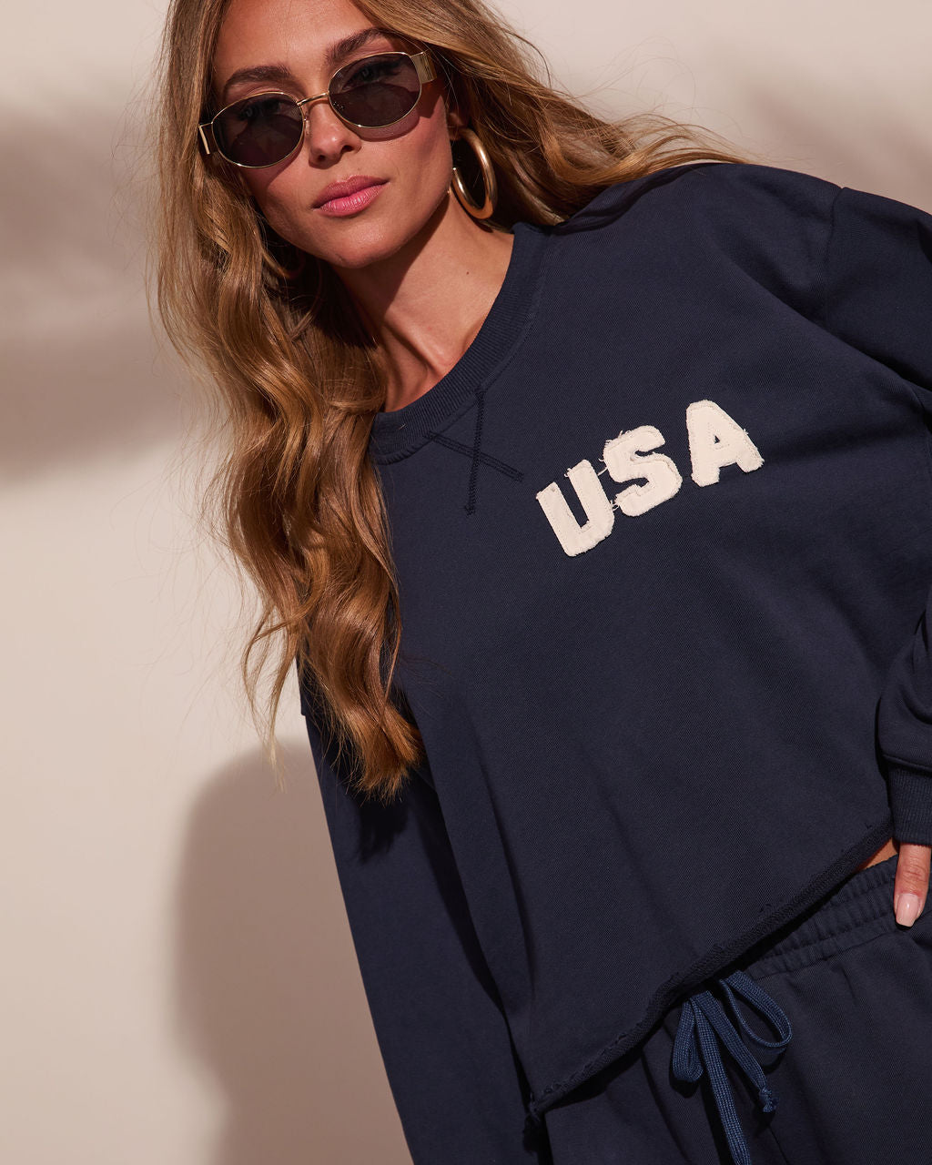 American Belle Relaxed USA Embroidered Top