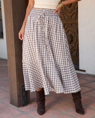 Almost Noon Plaid Midi Skirt