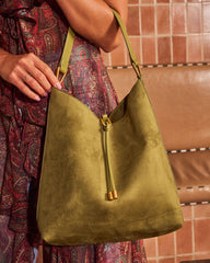 Along the Shore Faux Suede Tote Bag