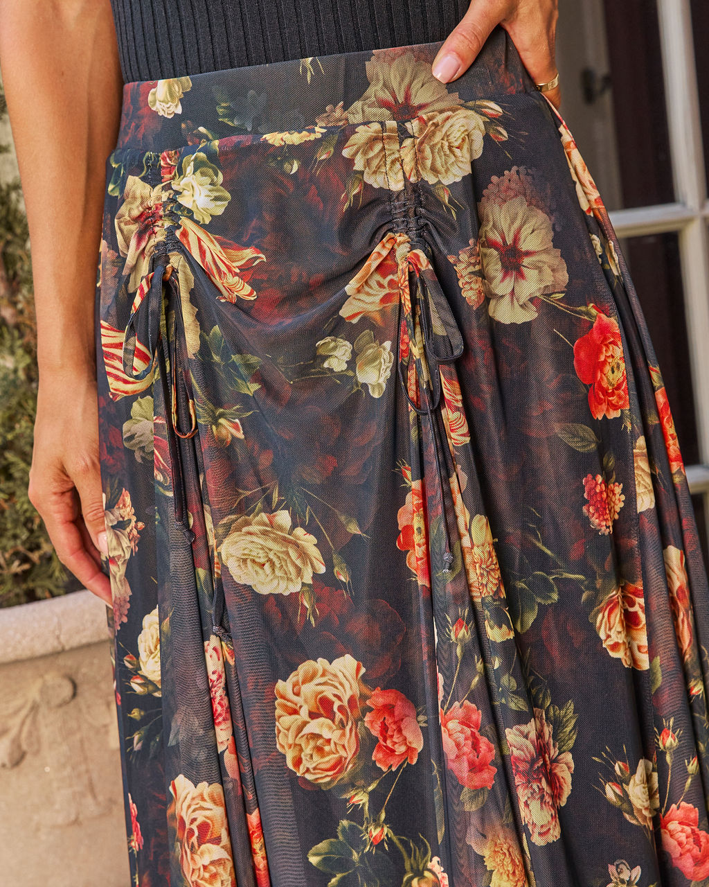 Autumn Fern Printed Midi Skirt