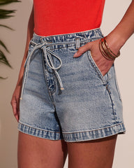 Beach Babe Waist Tie High Rise Shorts