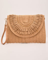 Amalfi Society Woven Straw Clutch