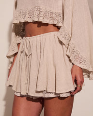 Airy Glow Drawstring Mini Skort