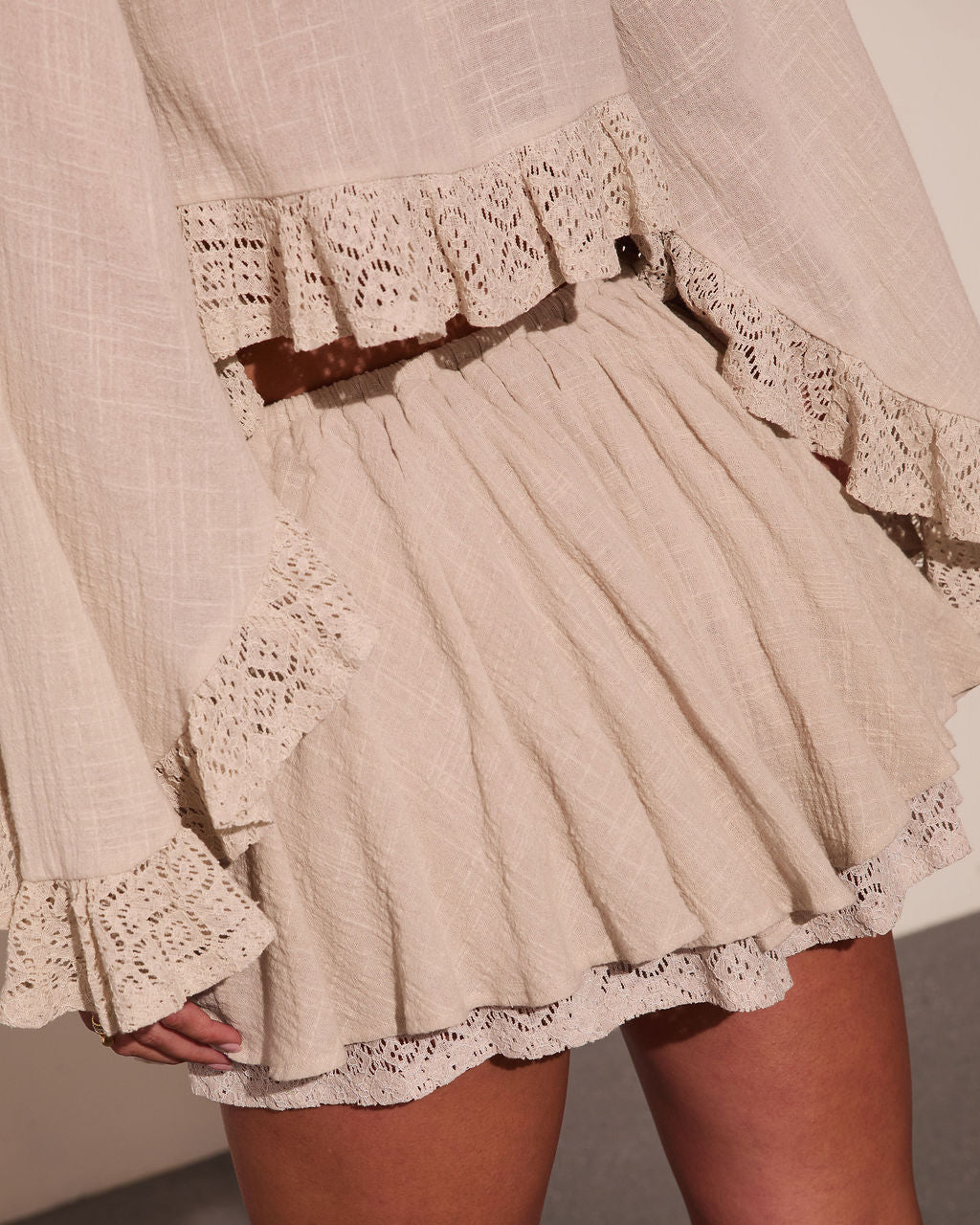 Airy Glow Drawstring Mini Skort