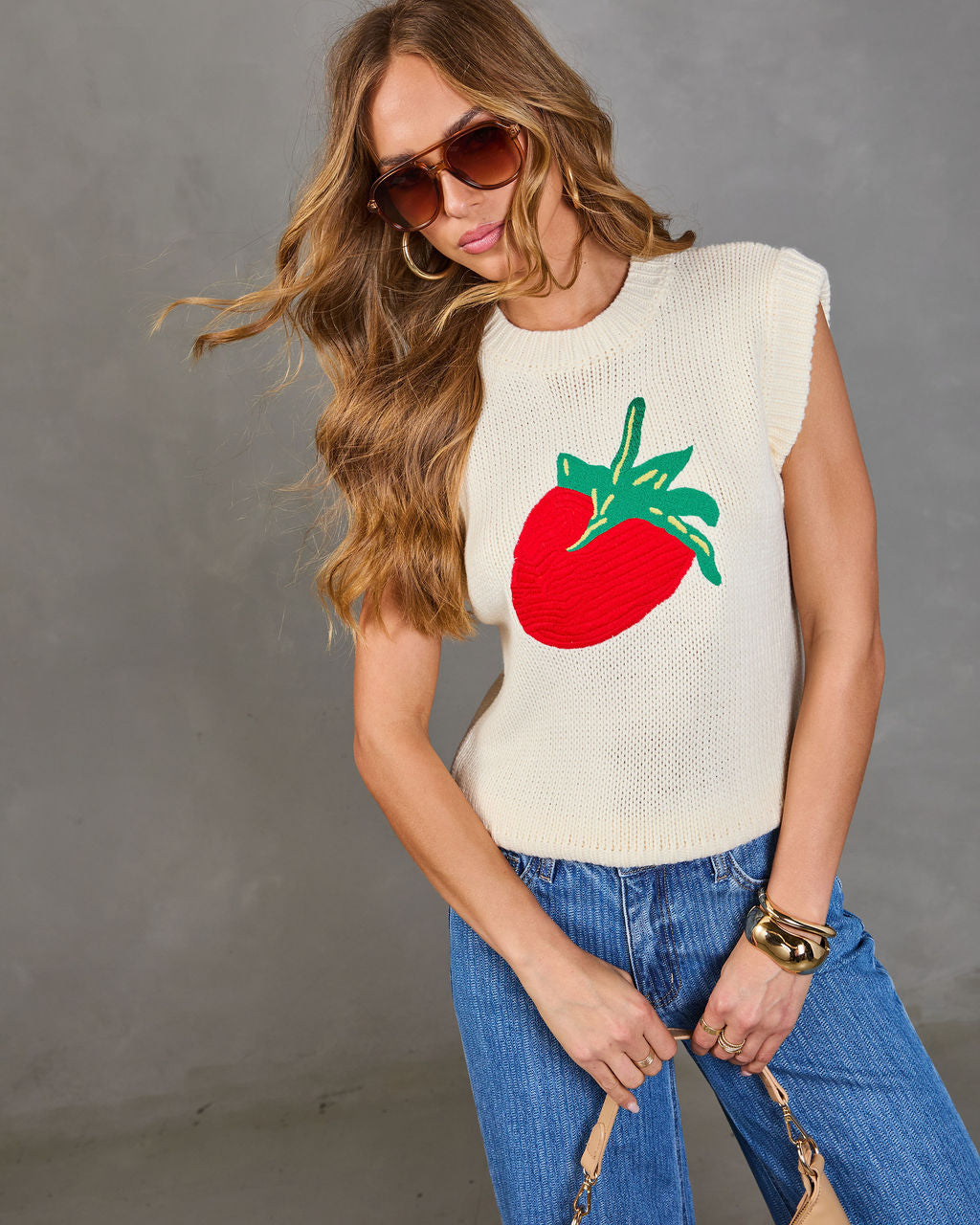 Berry Darling Knit Strawberry Sweater