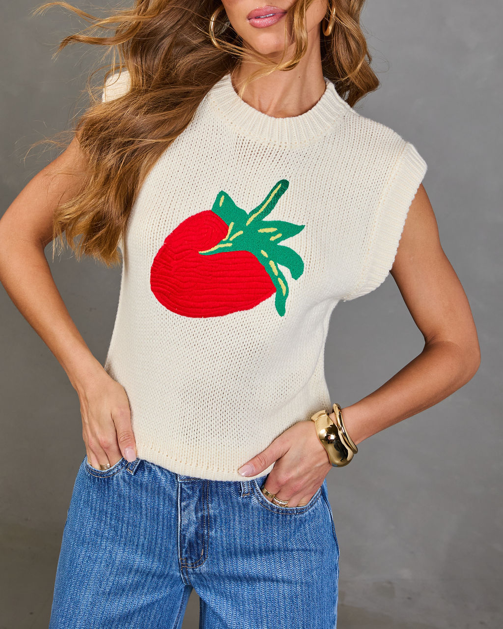 Berry Darling Knit Strawberry Sweater