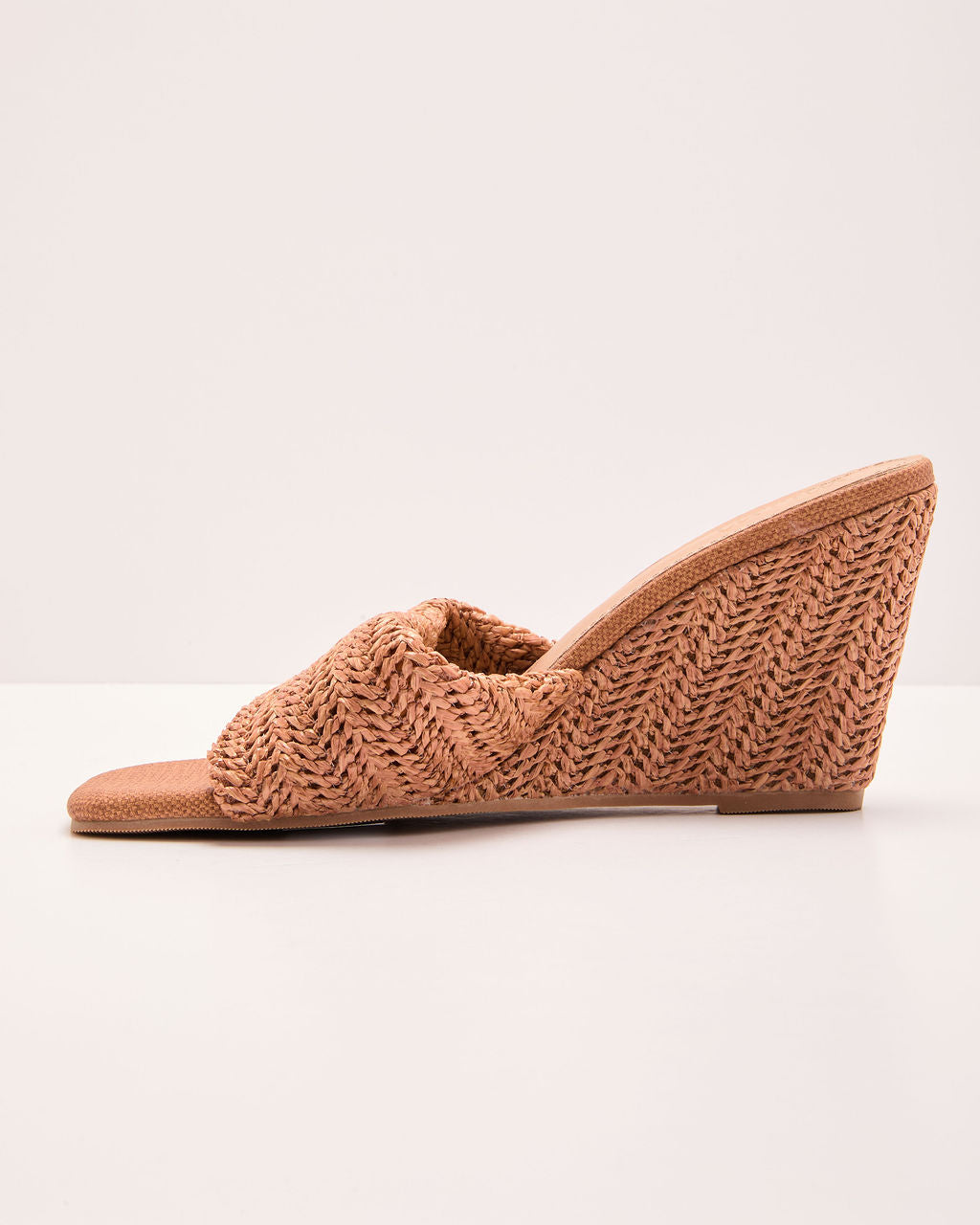 Arbella Raffia Wedge Mules