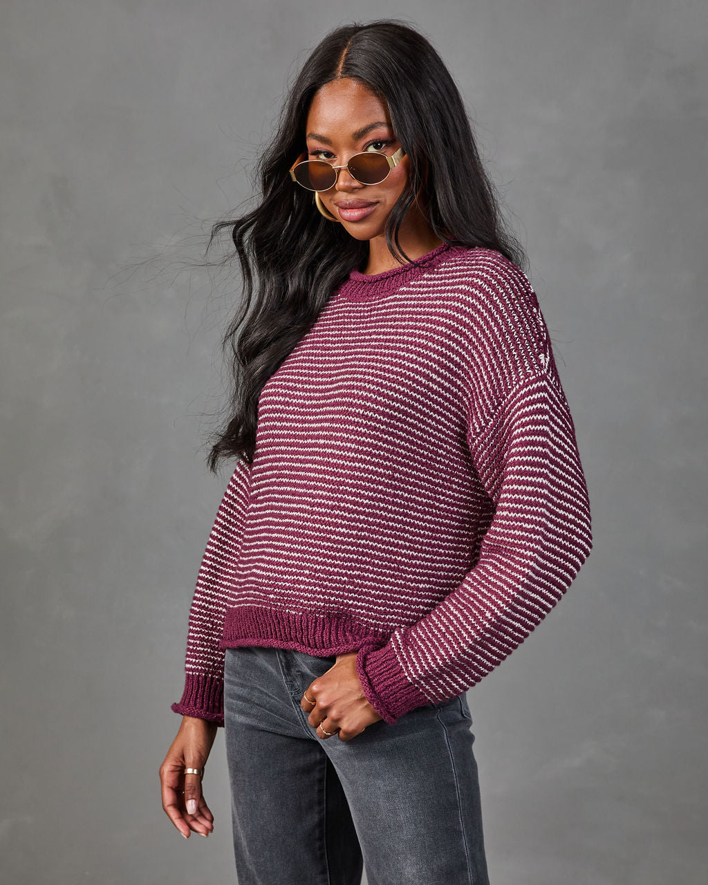 Before Dark Striped Knit Sweater