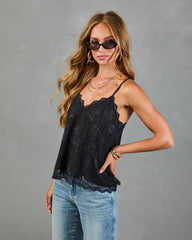 Azure Nights Floral Lace Cami