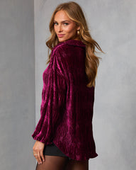 Bette Textured Velvet Button Down Top