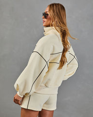 Balanced Living Henley Fleece Contrast Piping Sweatshirt