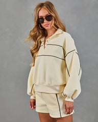 Balanced Living Henley Fleece Contrast Piping Sweatshirt