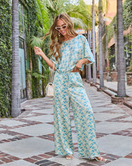 Amalfi Calling Satin Tropical Drawstring Pants