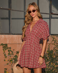 Annabelle Plaid Mini Shirt Dress