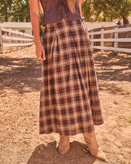Adela Cotton Plaid Maxi Skirt