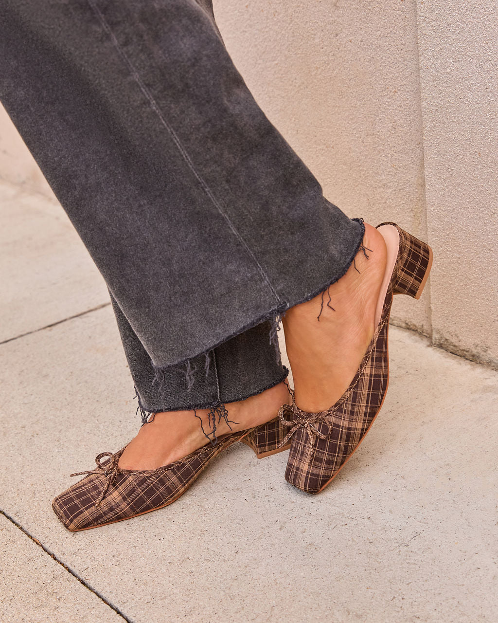 Audree Plaid Heel Mule