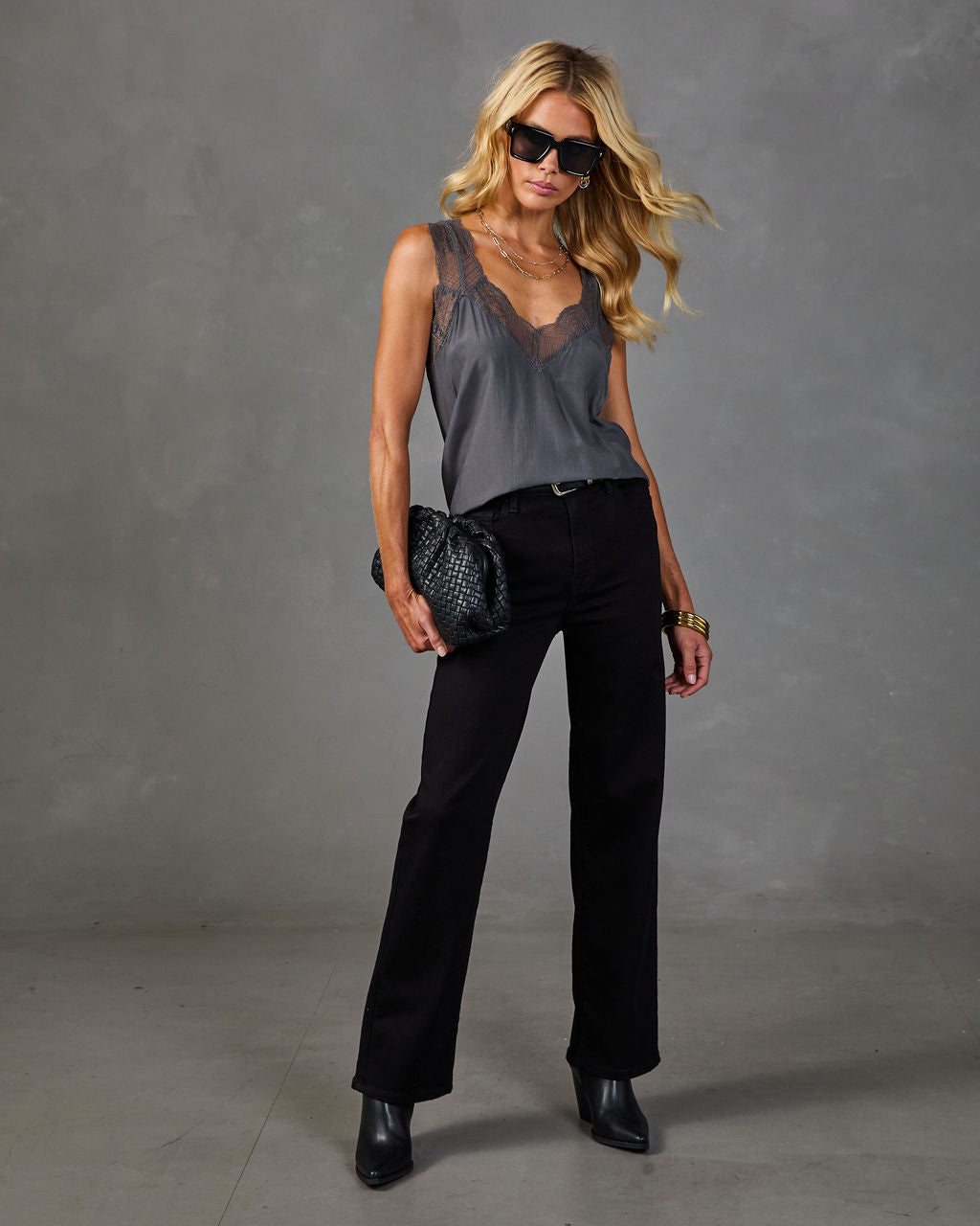 Afternoon Still Lace Trim Tank Top