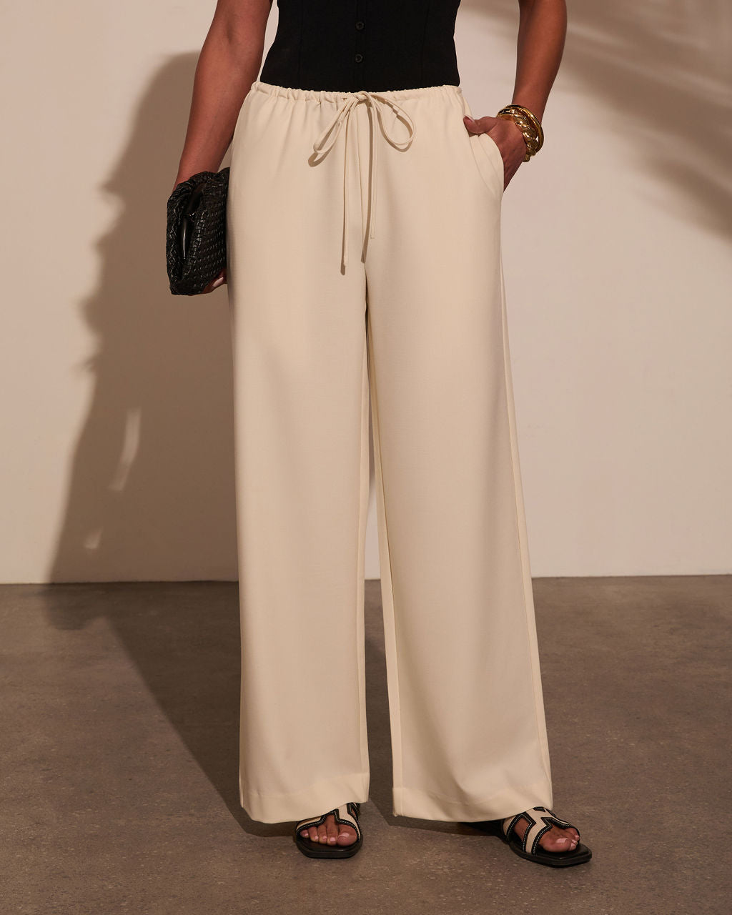 Before Daylight Wide Leg Waist Tie Pants